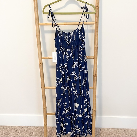 Reformation NWT Navy White Floral Kealy Dress Size 10 - Picture 7 of 11
